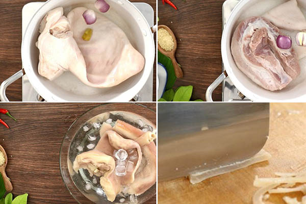 cách làm giò lụa tai heo